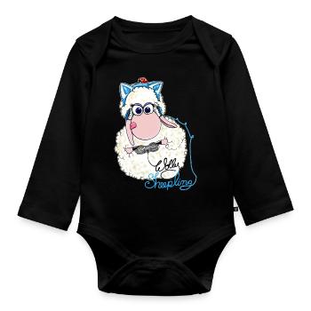 Wolly Sheepling gambles - Organic Longsleeve Baby Bodysuit - black - Front