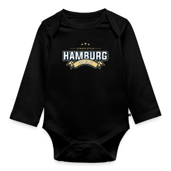 Hamburg - Baby Bio-Langarm-Body - Schwarz - Vorne