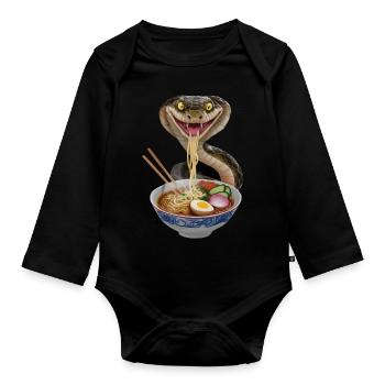 Schlange Ramen - Baby Bio-Langarm-Body - Schwarz - Vorne