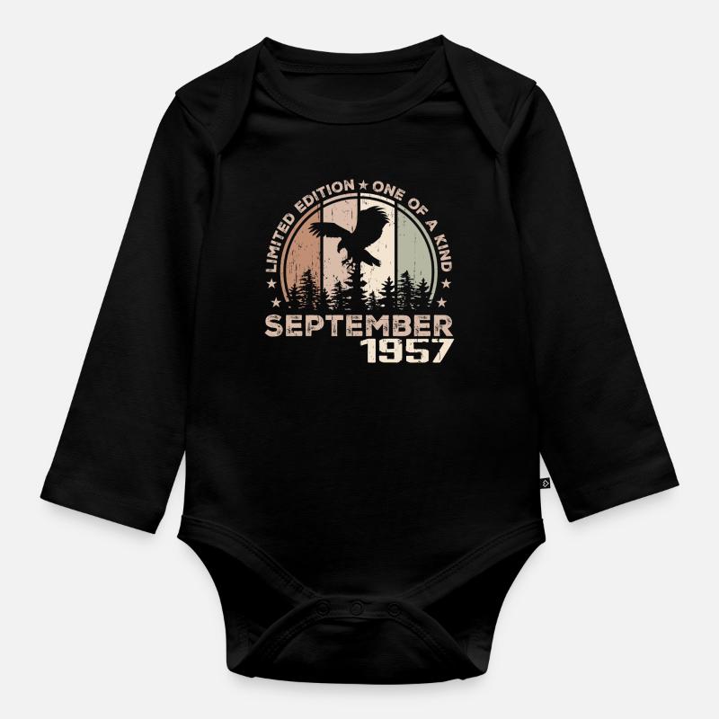 Unvergleichlich seit September 1957 67 Jubiläum - Baby Bio-Langarm-Body - Schwarz