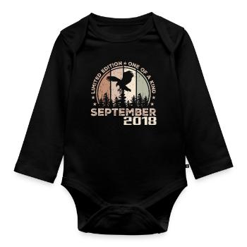 Incomparable depuis septembre 2018 6 Anniversaire - Body Bébé bio manches longues - noir - Devant