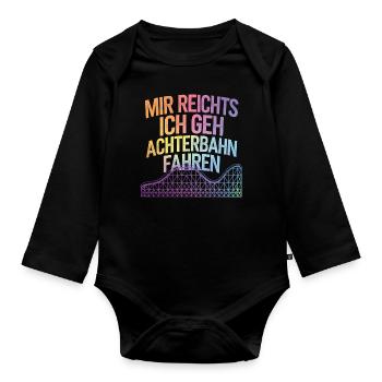Roller Coaster Amusement Park Roller Coaster - Organic Longsleeve Baby Bodysuit - black - Front
