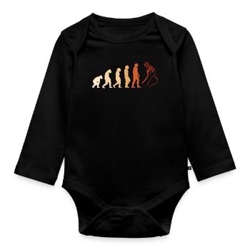 Comedian Evolution Stand Up Comedy - Organic Longsleeve Baby Bodysuit - black - Front