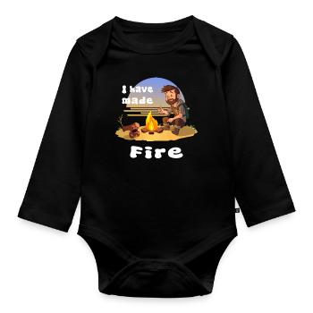 Outdoor Man - Organic Longsleeve Baby Bodysuit - black - Front