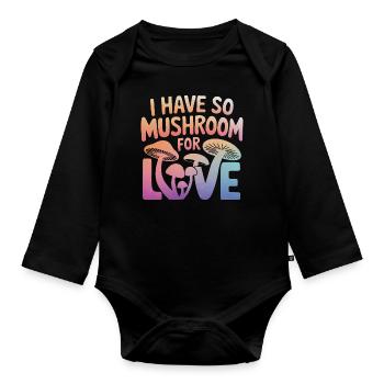 Mushroom Mushrooms Funghi Mushroom - Organic Longsleeve Baby Bodysuit - black - Front