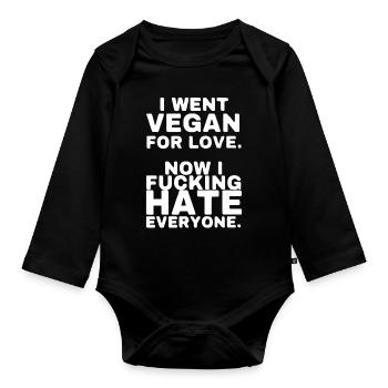 I Went Vegan For Love - Organic Longsleeve Baby Bodysuit - black - Front