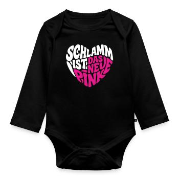 Schlamm ist das neue pink - Baby Bio-Langarm-Body - Schwarz - Vorne