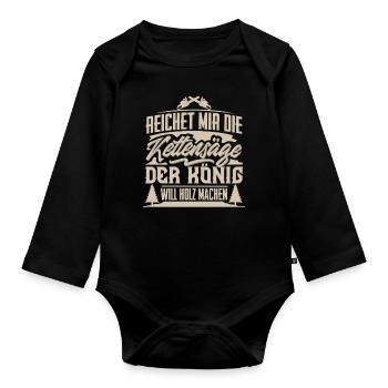 Holzfäller - Baby Bio-Langarm-Body - Schwarz - Vorne