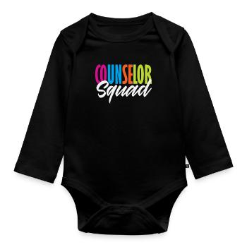 School Counselor Squad Colorful Team - Organic Longsleeve Baby Bodysuit - black - Front