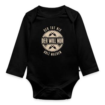 Holzfäller - Baby Bio-Langarm-Body - Schwarz - Vorne
