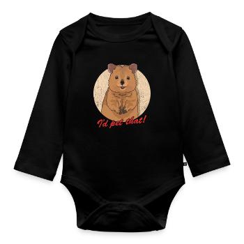 Quokka Kurzschwanzkänguru Quokkas Geschenk - Baby Bio-Langarm-Body - Schwarz - Vorne