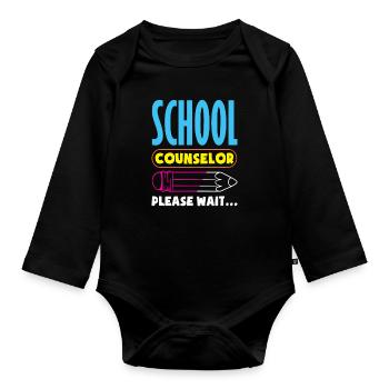 Schulberater Bitte Warten Kreativ - Baby Bio-Langarm-Body - Schwarz - Vorne