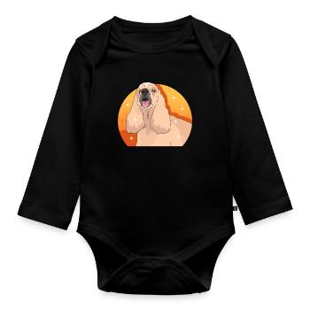 Cocker américain épagneul chien cadeaux - Body Bébé bio manches longues - noir - Devant