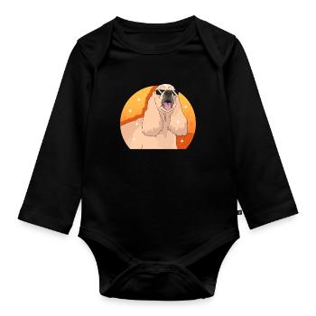 Cocker américain Spaniel chien cadeau - Body Bébé bio manches longues - noir - Devant