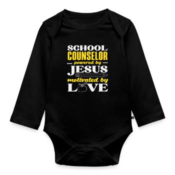 Schulberater Von Jesus Angetrieben Und Liebe - Baby Bio-Langarm-Body - Schwarz - Vorne