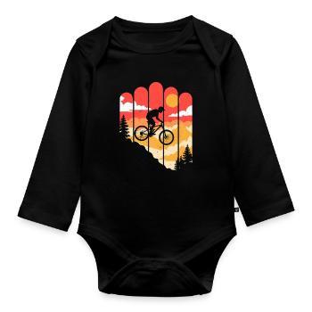VTT Vélo Cyclisme - Body Bébé bio manches longues - noir - Devant