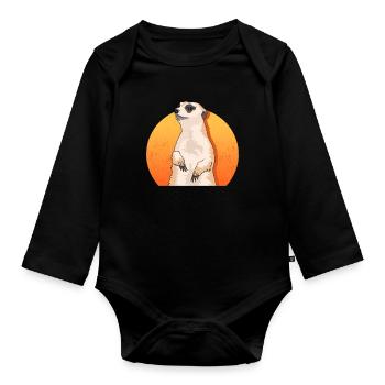 Suricate Mignon Cadeaux de suricate - Body Bébé bio manches longues - noir - Devant