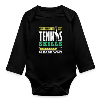 Tennis Player Compétences Chargement Veuillez patienter - Body Bébé bio manches longues - noir - Devant