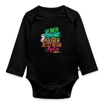 Kita Kindergarten - Baby Bio-Langarm-Body - Schwarz - Vorne