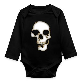 Skull - Baby Bio-Langarm-Body - Schwarz - Vorne