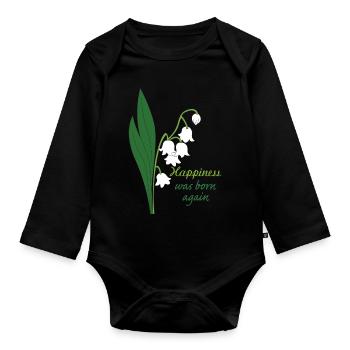 thrush flower - Organic Longsleeve Baby Bodysuit - black - Front