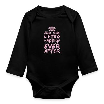 Workout Gewichtheber Lustiges Geschenk - Baby Bio-Langarm-Body - Schwarz - Vorne