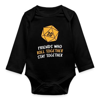 Gamer Beste Freunde Rollenspiel RPG D20 Geschenk - Baby Bio-Langarm-Body - Schwarz - Vorne