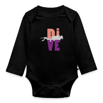 diving - Organic Longsleeve Baby Bodysuit - black - Front