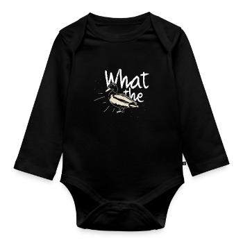 Duck saying gift - Organic Longsleeve Baby Bodysuit - black - Front