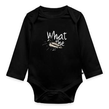 Duck saying - Organic Longsleeve Baby Bodysuit - black - Front