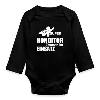 Konditor Beruf Geschenk - Baby Bio-Langarm-Body - Schwarz - Vorne