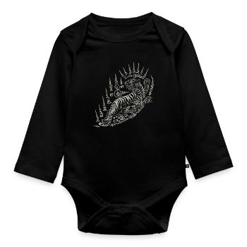 Sak Yant Thai Tattoo Tiger AnimalIsh Cool - Organic Longsleeve Baby Bodysuit - black - Front
