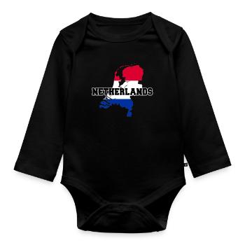 Pays-Bas Pays-Bas Pays-Bas - Body Bébé bio manches longues - noir - Devant