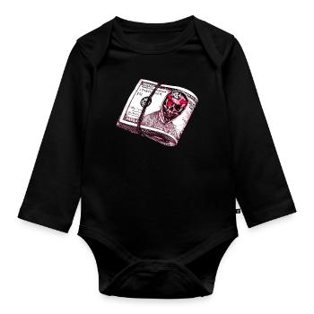 Schädel-Dollar - Baby Bio-Langarm-Body - Schwarz - Vorne
