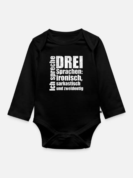 ironisch sarkastisch zweideutig Spruch Geschenk - Baby Bio-Langarm-Body - Schwarz