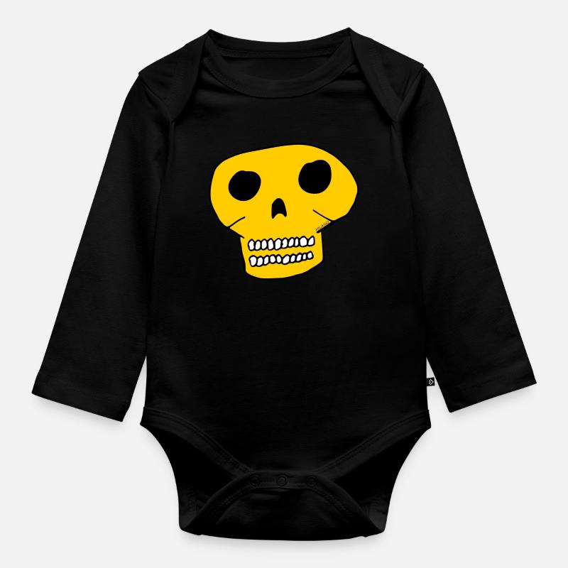 Crâne - Crâne - Body Bébé bio manches longues - noir