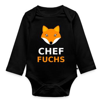 Chef Fuchs - Baby Bio-Langarm-Body - Schwarz - Vorne