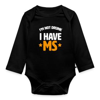 Multiple sclerosis awareness - Organic Longsleeve Baby Bodysuit - black - Front