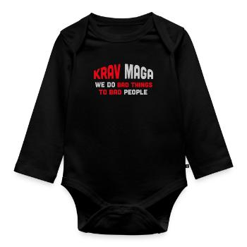 Krav Maga martial artist - Organic Longsleeve Baby Bodysuit - black - Front