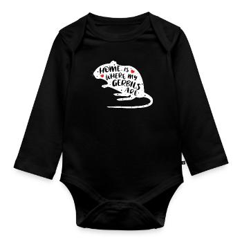 Rennmaus | Süßer Spruch | Wüstenrennmaus - Baby Bio-Langarm-Body - Schwarz - Vorne
