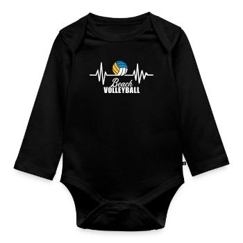 Beachvolleyball - Baby Bio-Langarm-Body - Schwarz - Vorne