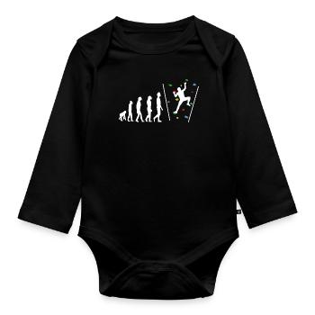 Bouldering Bouldern Evelution - Body Bébé bio manches longues - noir - Devant