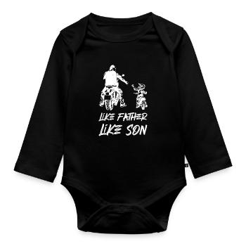 Comme Father Like Son Moto Motorcross - Body Bébé bio manches longues - noir - Devant