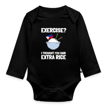 Phillipino Filipino Rice Lover Pinoy Foodie - Baby Bio-Langarm-Body - Schwarz - Vorne