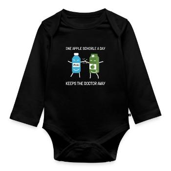 Vintage Apple Juice Fruitarian Vegan Nutrition - Organic Longsleeve Baby Bodysuit - black - Front