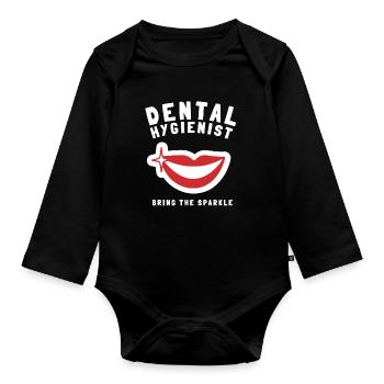 Dental Hygienist Dentistry RDH Dental Assistant - Organic Longsleeve Baby Bodysuit - black - Front