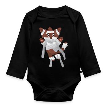 Mumie Hund - Baby Bio-Langarm-Body - Schwarz - Vorne