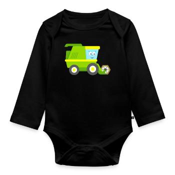 Combine Harvesters Harvesting Vehicle Agricultural Machine - Organic Longsleeve Baby Bodysuit - black - Front