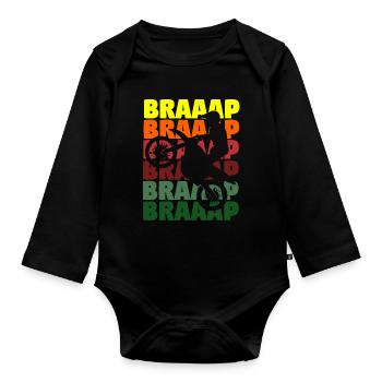 Motocross Dirt Bike Braaap - Body Bébé bio manches longues - noir - Devant