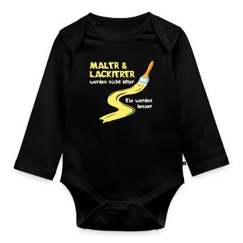 Beste Maler Design für Maler und Lackierer - Baby Bio-Langarm-Body - Schwarz - Vorne